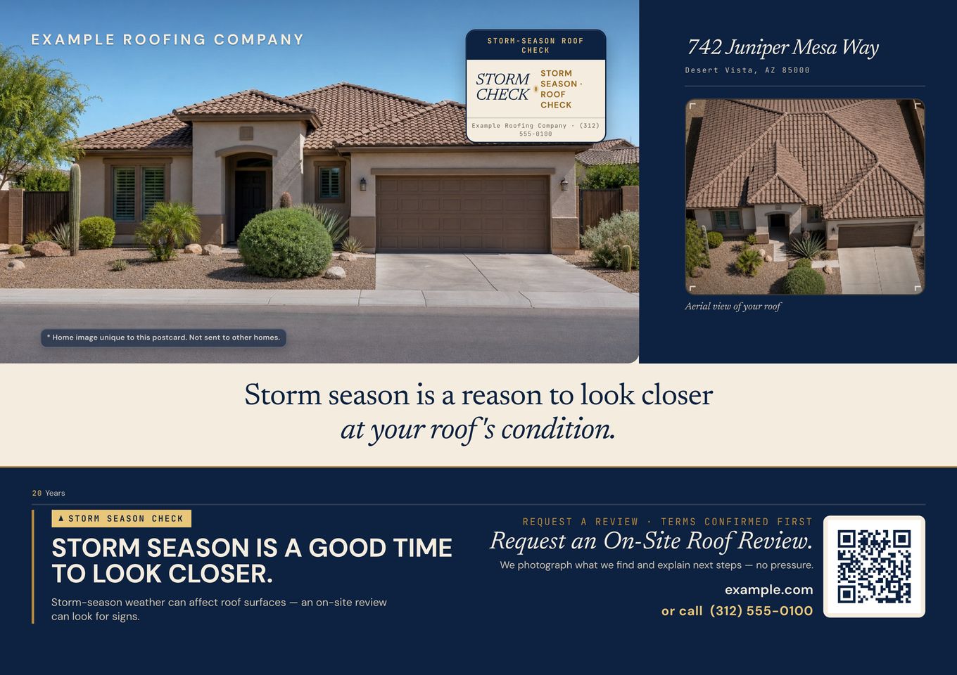 The storm check postcard that goes to homes near the report.